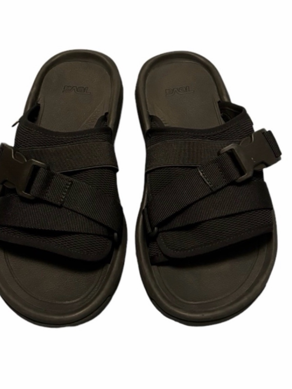 Teva Men's Hurricane Verge Black Adjustable Strap Slide Sandals